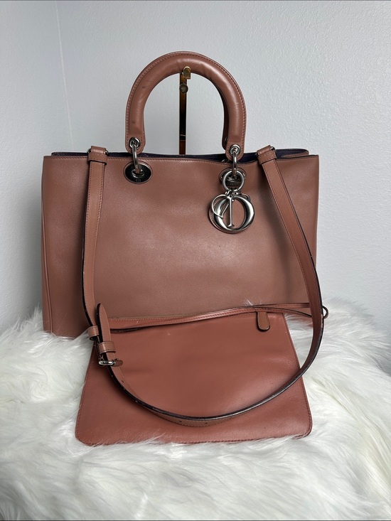 Dior Handbags - 💯Authentic Christian Dior Large Lady Dior Tote Shoulder Bag i Dusty Rose Brown🍀